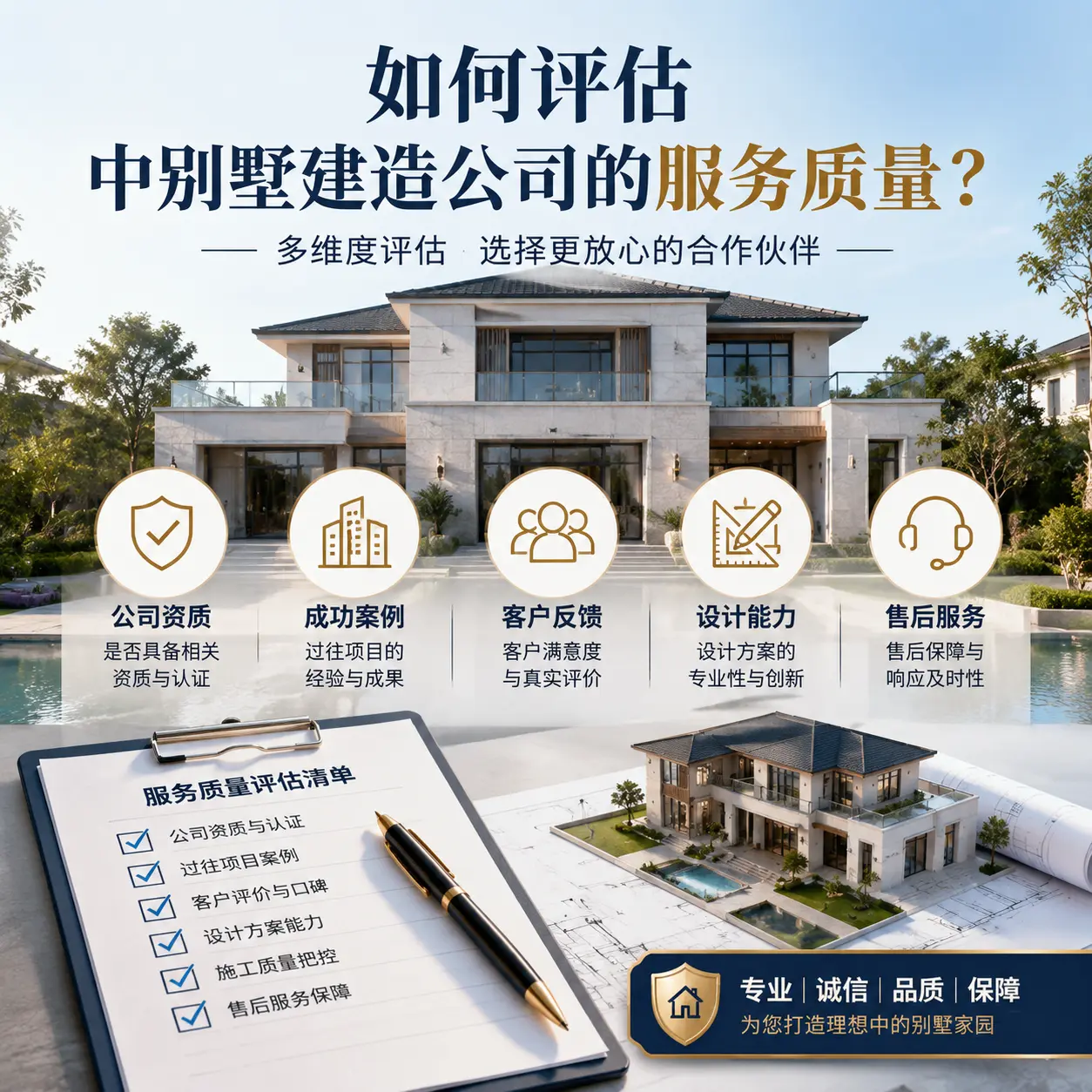 如何评估 荔波 中别墅建造公司的服务质量？
